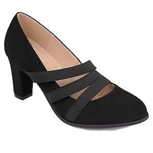 Journee Collection Black Strappy Heels